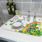 Giwawa St Patrick Dish Drying Mat Large Lucky Clover Tree Shamrock Dish Drainer - Image 6