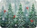 Welcome Winter Pines Tree Dish Drying Mat, Winter Snowflake Dish Drying Mat by Kawani