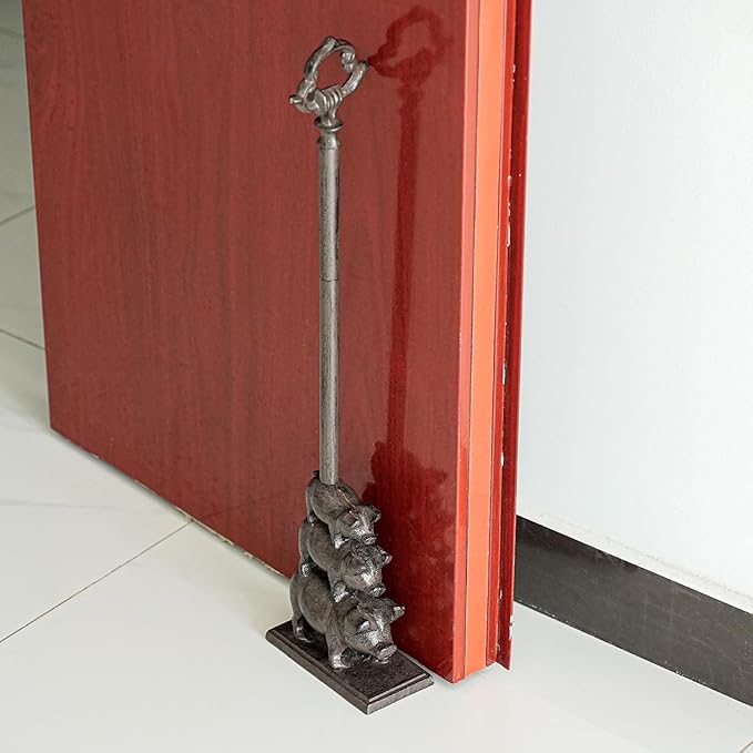 Sungmor Portable Door Stopper Wedge, 23.8" Tall Cute Three Pig Door Holder - Image 7