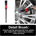 Wheel Rim & Tire Brush Set, Soft & Stiff Bristle Wash Cleaning Supplies Kit - Image 7