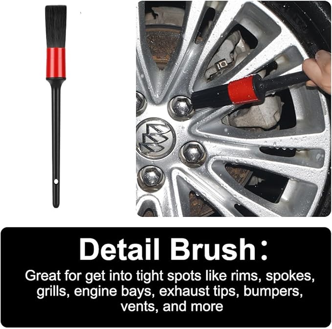 Wheel Rim & Tire Brush Set, Soft & Stiff Bristle Wash Cleaning Supplies Kit - Image 7