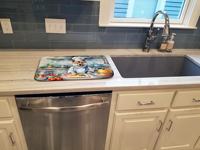 Caroline's Treasures DAC6182DDM Akita The Chef Dish Drying Mat Absorbent Dish - Image 3