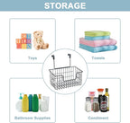 Wire Hanging Storage Basket 2 Packs, Wall Mounted Kitchen Bathroom Storage - Image 2