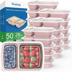 50 Pack 28 oz Meal Prep Containers Reusable by Dealusy