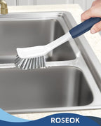 Dish Brush with Built-in Scraper, Kitchen Scrub Brush - Image 8
