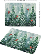 Welcome Winter Pines Tree Dish Drying Mat, Winter Snowflake Dish Drying Mat - Image 2