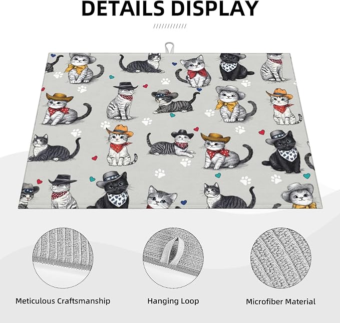 Pet Lover Cat Dish Drying Mat 18x24 - Image 3