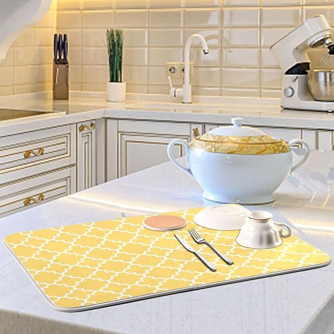 Super Absorbent Dish Drying Mat, Microfiber Fast-Drying Dish Mat, Kitchen Dish - Image 6