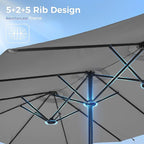 SUPERJARE 13FT Outdoor Umbrella for Patio, Double sided Pool Umbrellas with Fade Resistant Canopy, Large Table Umbrella for Deck, Market, Backyard - Gray - Image 9