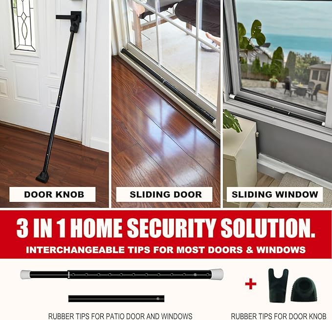 SECURITYMAN 3 in 1 Door Security Bar & Sliding Door Security Bar - Image 2