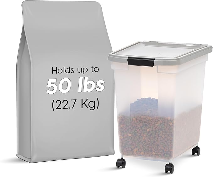 IRIS USA Airtight Dog Food Storage Container, WeatherPro, Removable Wheels - Image 2