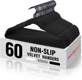 HOUSE DAY Black Velvet Hangers 60 Pack, Non Slip Felt Hanger, Slim Velvet by HOUSEDAY