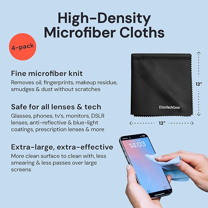 Elite Screens Oversized Microfiber Eye Glass Clean Cloths - Image 2