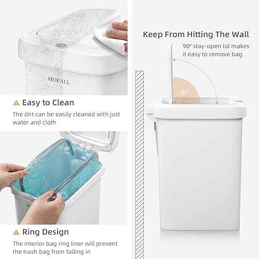 MOPALL 21.5L/5.7Gal Slim Bathroom Trash Can - Image 3