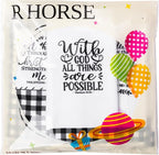 R HORSE 5Pcs Religious Christian Kitchen Dish Towel Black and White Check - Image 7