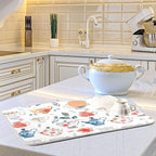Watercolor Tea Cups Teapots Dish Drying Mat - Image 6