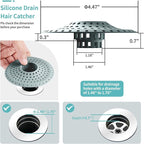 Shower Hair Drain Catcher, Silicone Bathtub Drain Hair Catcher Strainer - Image 5