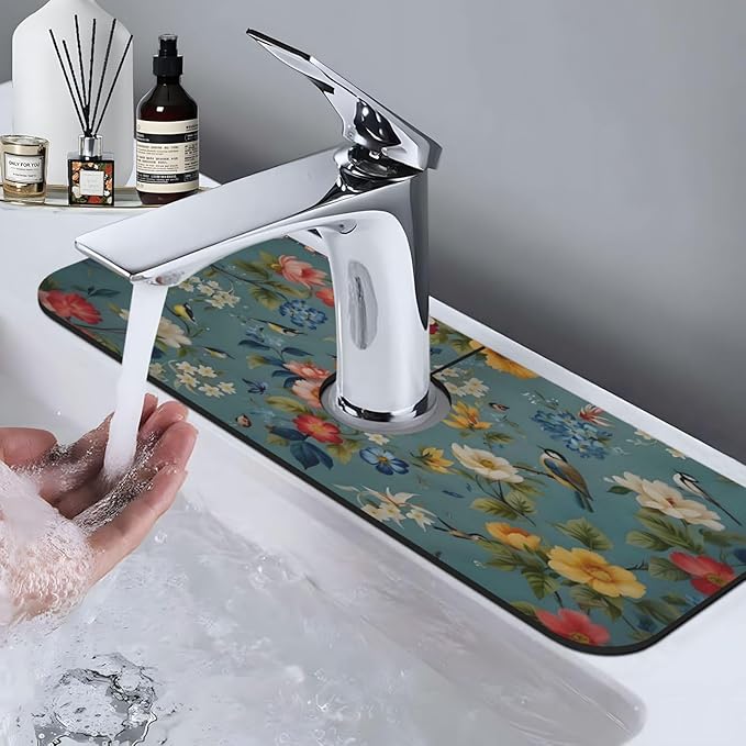 Flowers Kitchen sink faucet pad, strong water absorption, anti slip, very - Image 7