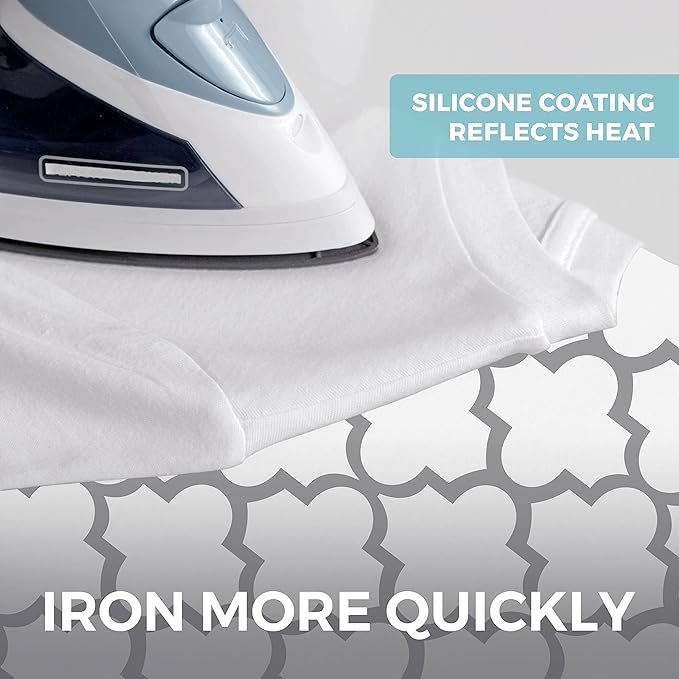 HOME GENIE Ironing Board Cover, Extra Thick Padding, Scorch Resistant Silicone - Image 2