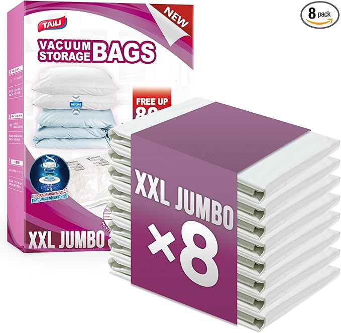 TAILI 8 Pack Vacuum Storage Bags by TAILI