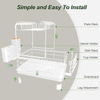 Runnatal Dish Rack with Drainboard, 2-Tier Dish Drying Rack - Image 4