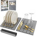 Large Foldable Stone Dish Drying Mat – Diatomaceous Earth, 2 Pack or 24"x16" by FOLANGO