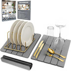 Large Foldable Stone Dish Drying Mat – Diatomaceous Earth, 2 Pack or 24"x16" by FOLANGO
