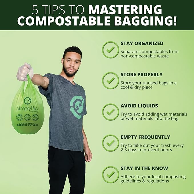 Simply Bio 3 Gallon Compostable Trash Bags Liners - Image 7