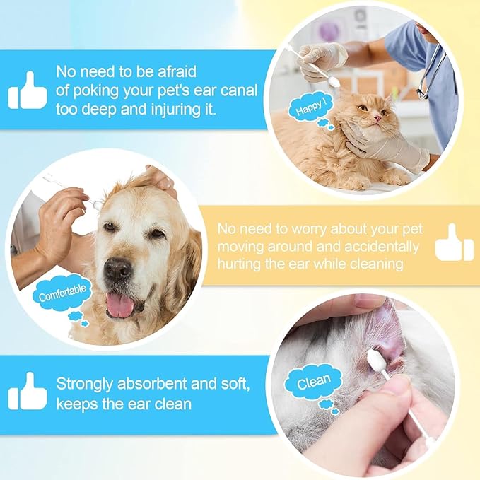 Dog Ear Cleaning Swabs 130pcs – Gourd-Shaped Cotton Tips - Image 5