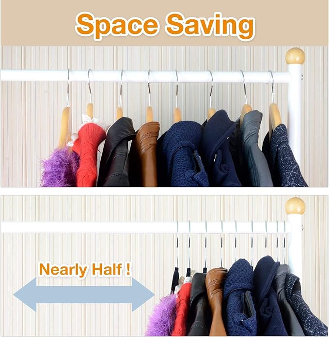 OIKA 30 Pack Heavy Duty Stainless Steel Hangers, Space-Saving Silver Clothes - Image 6