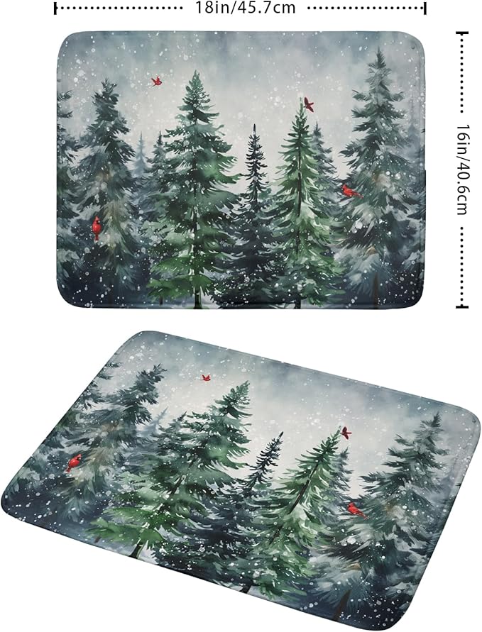 Winter Pine Tree Dish Drying Mat - Image 2