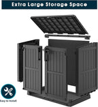 LHBcraft Outdoor Storage Cabinet 36 Cu Ft with Lockable Doors, Portable Horizontal Resin Storage Shed -Easy to Assemble, Waterproof Outdoor Storage Box for Backyards,Patios Black - Image 7