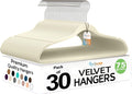 Premium Velvet Hangers 30 Pack Ultra Thin Non Slip Adult Felt Space Saving Suit by TECHZOO