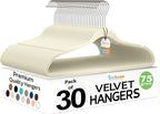 Premium Velvet Hangers 30 Pack Ultra Thin Non Slip Adult Felt Space Saving Suit by TECHZOO
