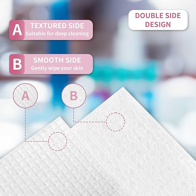 Disposable Face Towels, Extra Thick, Skin Cleansing Wipes - Image 3