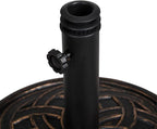 Backyard Expressions 26.5 lb Round Heavy Duty Patio Umbrella Base – Weather Resistant Calcium Carbonate Resin with Bronze Weave Design – Fits 1.5" to 2" Poles, Easy Assembly, UV & Fade Resistant - Image 4