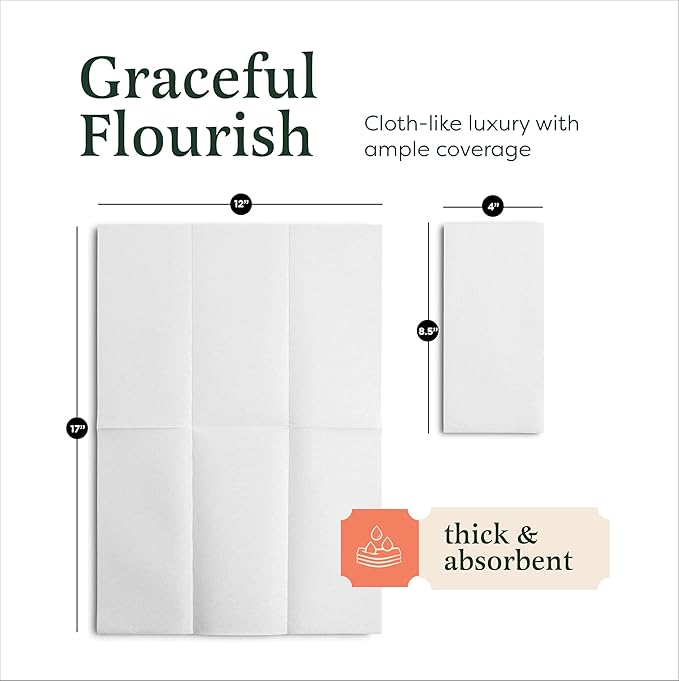 400-Pack BloominGoods Disposable Bathroom Napkins | Linen-Feel Guest Towels | - Image 3