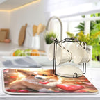 Dish Drying Mat Kitchen Counter Absorbent Valentine Corgi Coffee Sink Mat Dish - Image 5