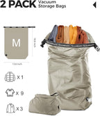 Travel Laundry Bag, Pump Free Vacuum Storage Bag Reusable Compression Dirty - Image 3