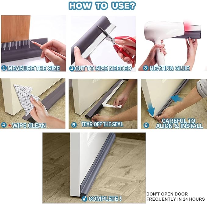 MAXTID Under Door Draft Stopper 36 inches Grey Door Draft Blocker Exterior Door - Image 6