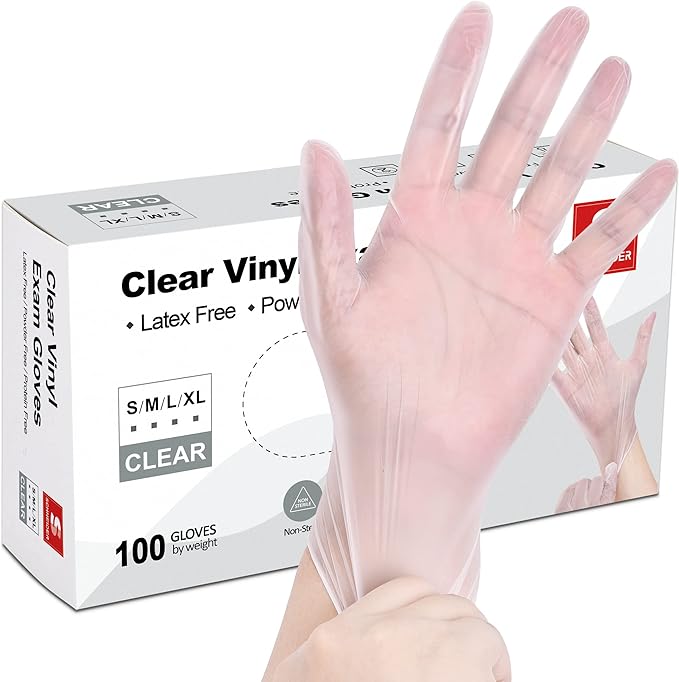 Schneider Clear Vinyl Exam Gloves, Latex-Free, Disposable Medical Gloves by Schneider