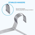 TIMMY Clothes Hangers 50 Pack Heavy Duty Stainless Steel Metal Hangers-16.5 - Image 2