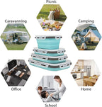 8 Collapsible Food Storage Containers, Silicone Collapsible Food Storage - Image 2