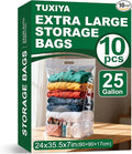 10 PACK 25 Gallon Extra Large Storage Bags, 35.5"x 24"x 7" Resealable Clear by Unknown