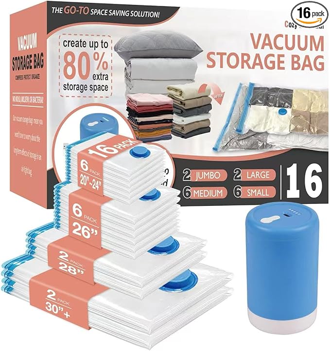 Cozy Essential Travel Vacuum Storage Bags by CozyEssential