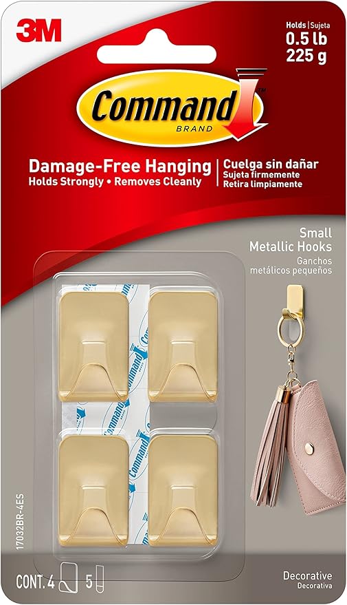 Command Small Metallic Wall Hooks, Total 16 Hooks - Image 2