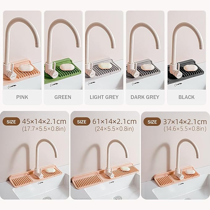 Button Style Faucet Drip Catcher – Silicone Faucet Mat - Image 3