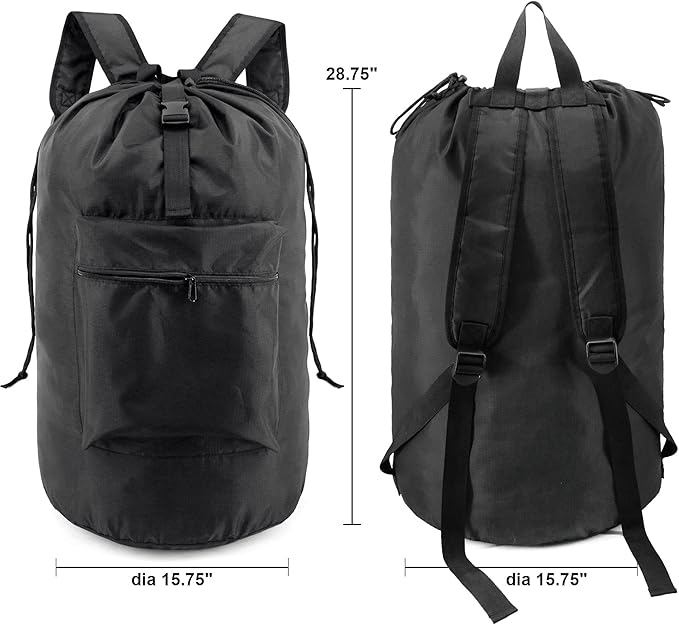 BeeGreen Laundry Bag Backpack w Adjustable Shoulder Straps College Dorm - Image 2