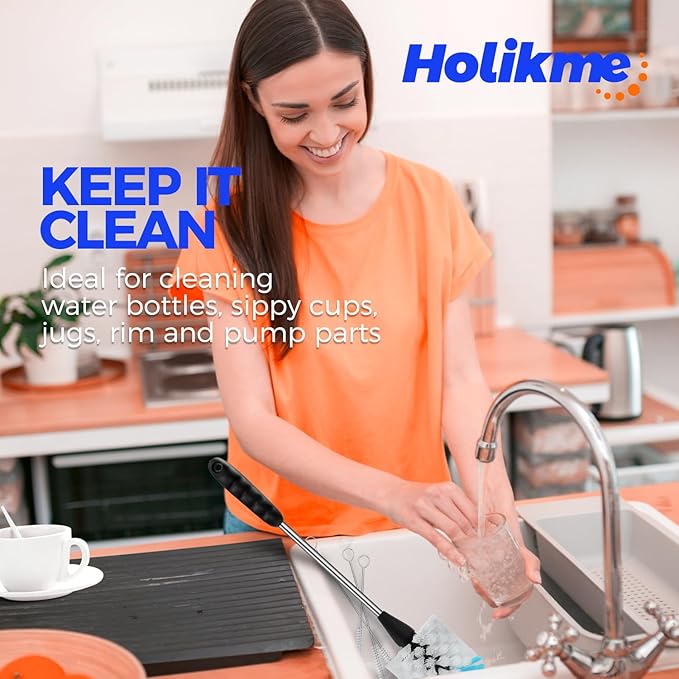 Holikme Bottle Brush Cleaner Set, 3 Straw Cleaner Brush, Bottle Cleaning Brush - Image 6