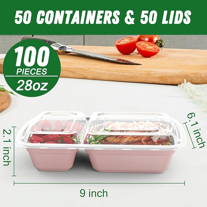 50 Pack 28 oz Meal Prep Containers Reusable - Image 2